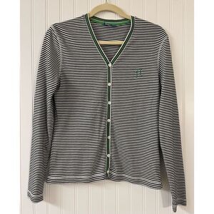 Escada Sport knit top stripe button front medium